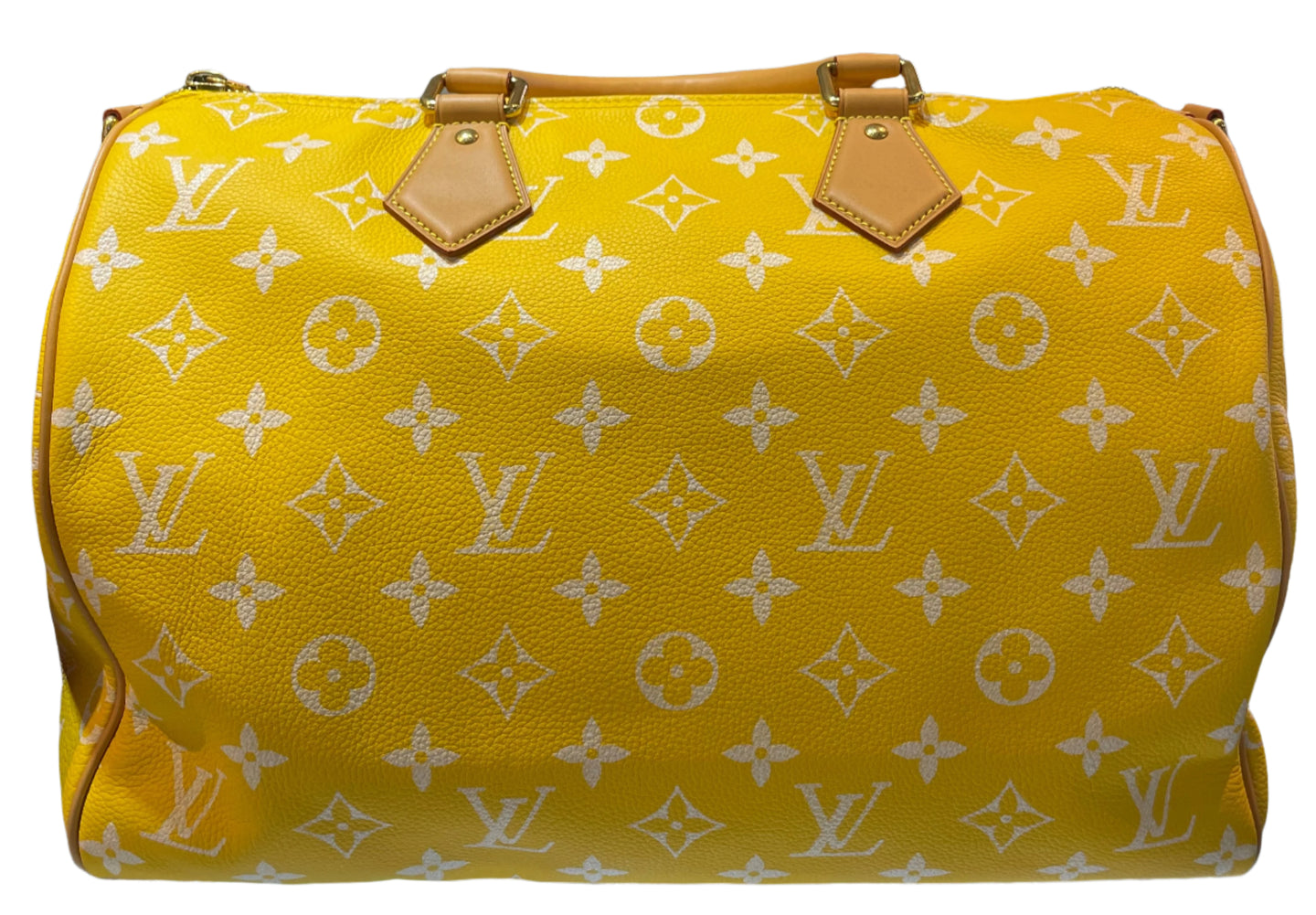 Louis Vuitton Yellow Calfskin Leather Speedy Bandouliere 40
