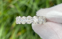 Platinum Natural 8.14 Carat Oval Diamond Eternity Ring