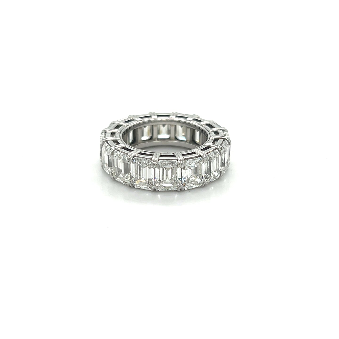 Platinum 11.88ctw Emerald Cut Diamond Eternity Ring