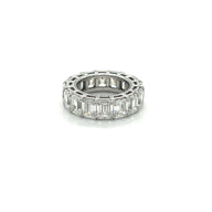 Platinum 11.88ctw Emerald Cut Diamond Eternity Ring