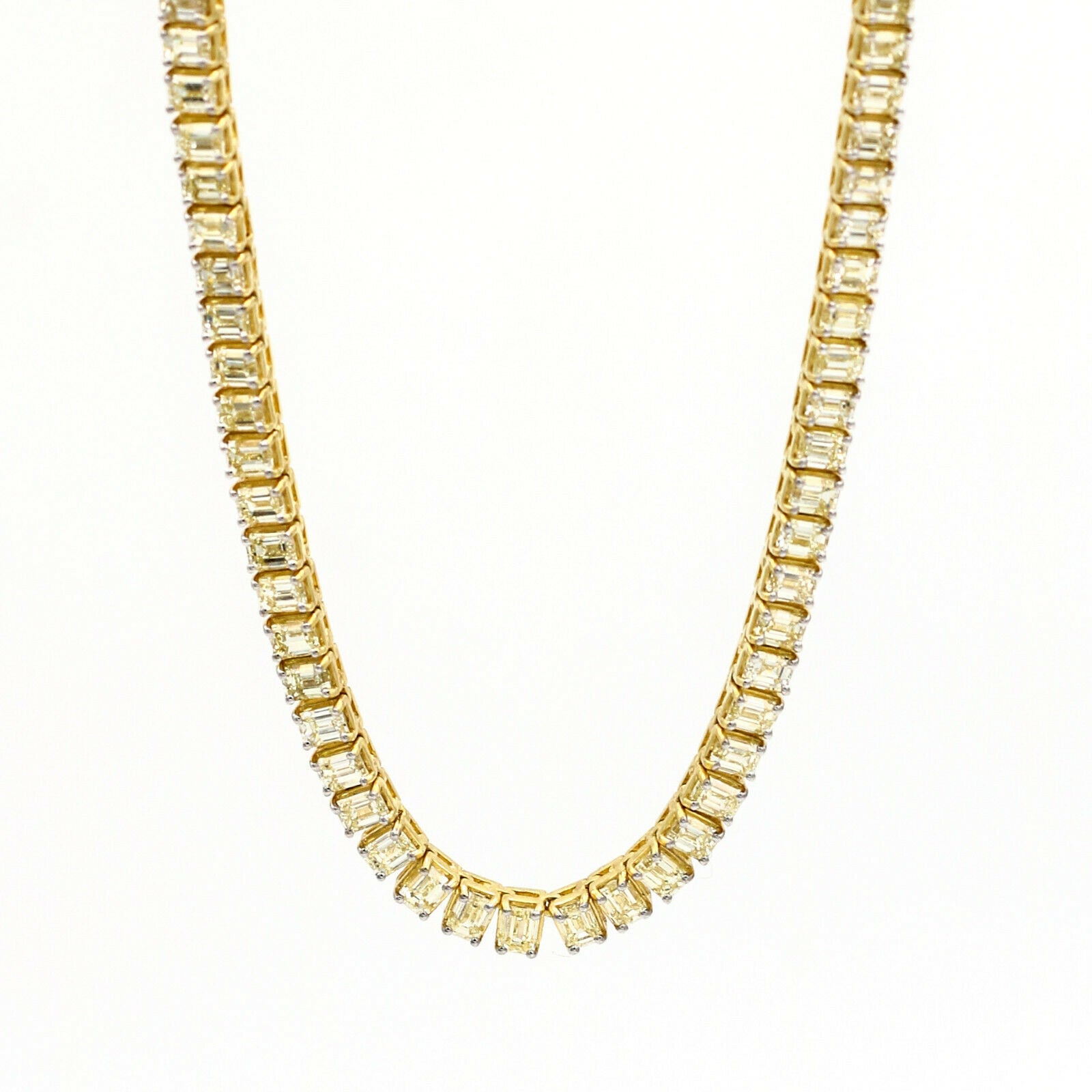 Yellow Gold 18 Inch Diamond Chain 14k Gold Yellow Diamond Tennis