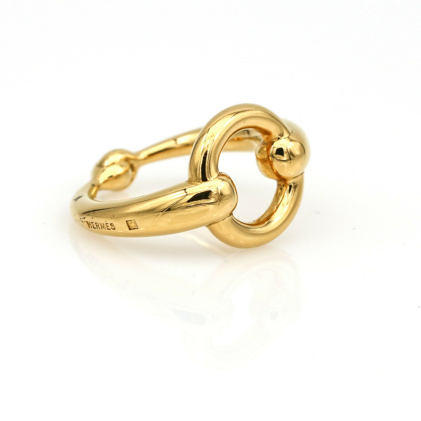 Hermes Horsebit Scarf Ring Gold Plated Brass