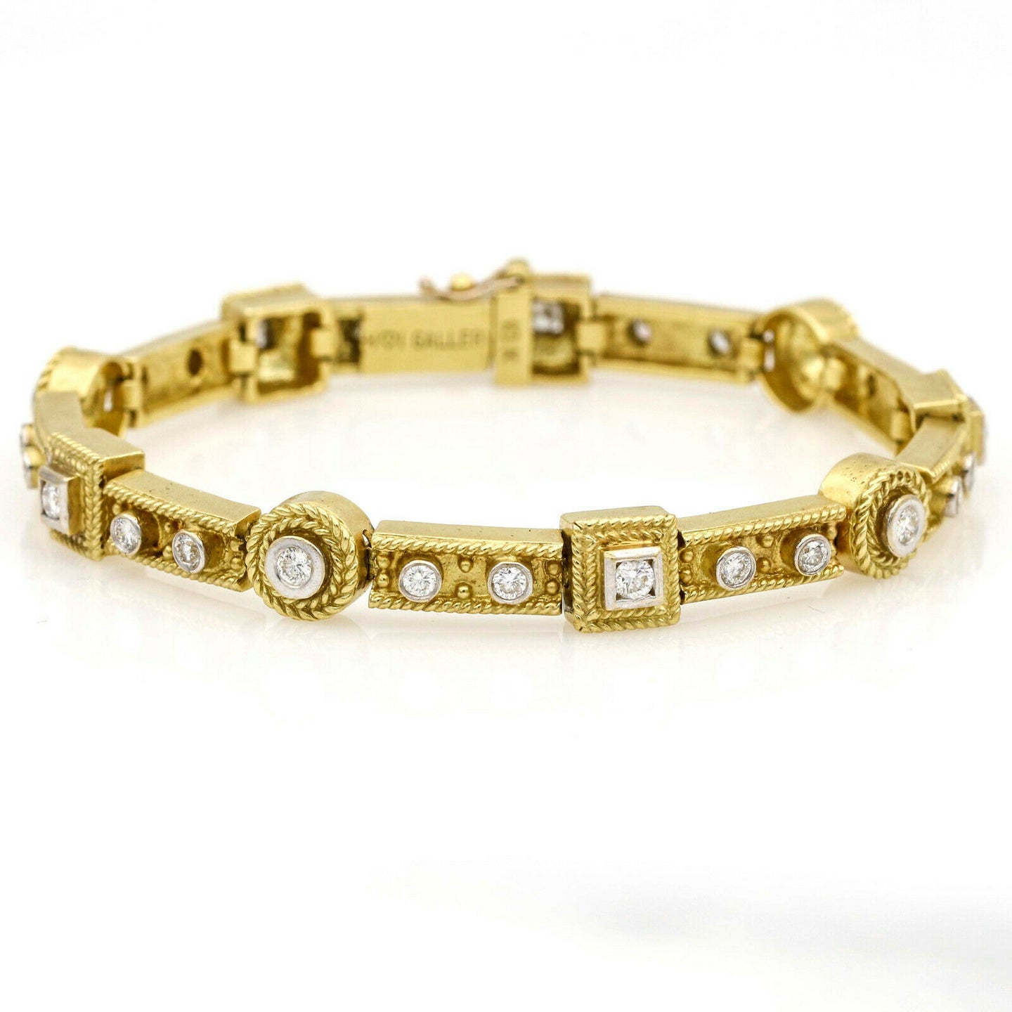 H&I Designer Diamond Link Bracelet in 18k Yellow Gold