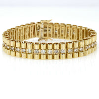 5.00 ct Diamond Presidential Style Link Bracelet in 14k Yellow Gold