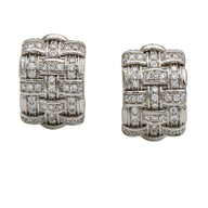 Roberto Coin Appassionata 3-Row Diamond Earrings in 18k White Gold