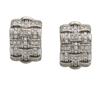 Roberto Coin Appassionata 3-Row Diamond Earrings in 18k White Gold