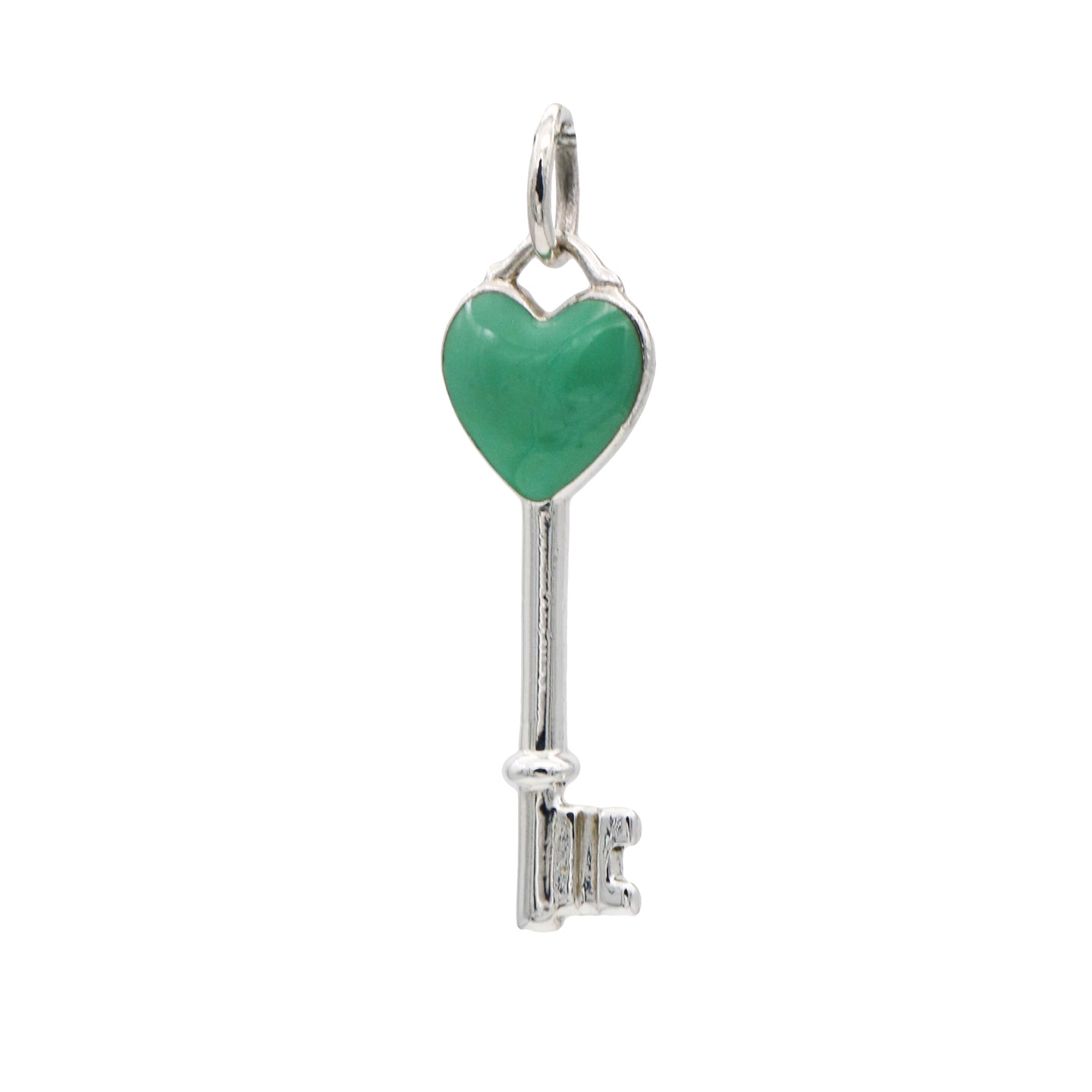 Tiffany & Co. Blue Enamel Heart Small Key in Sterling Silver