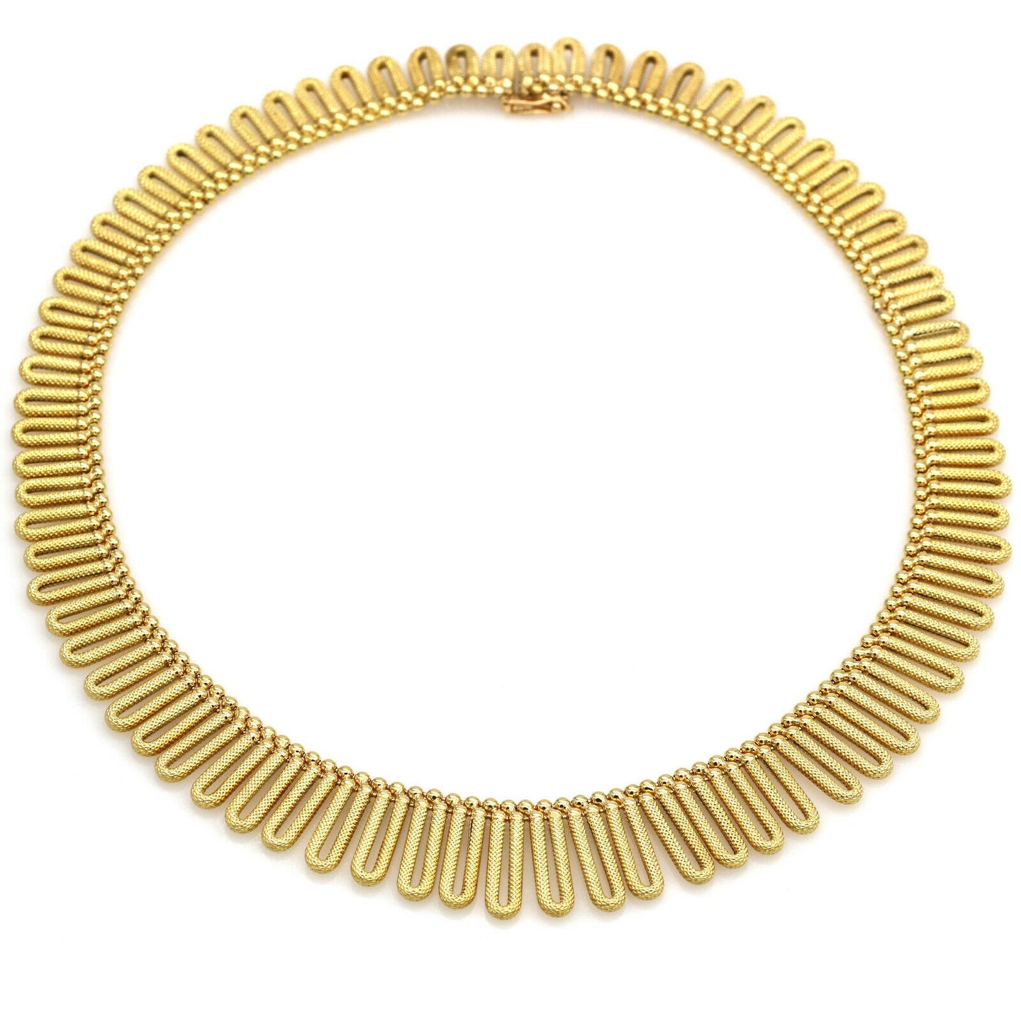 Women's Graduated Fancy Link 18k Yellow Gold Choker Necklace