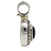 David Yurman Onyx Albion Enhancer Pendant Large in Sterling Silver 14k Gold