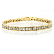Channel Set Baguette Diamond Tennis Bracelet in 18k Yellow Gold