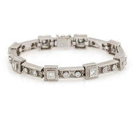 H&I Designer Diamond Link Bracelet in 18k White Gold