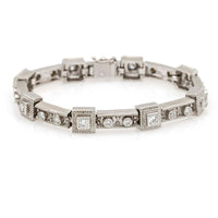 H&I Designer Diamond Link Bracelet in 18k White Gold