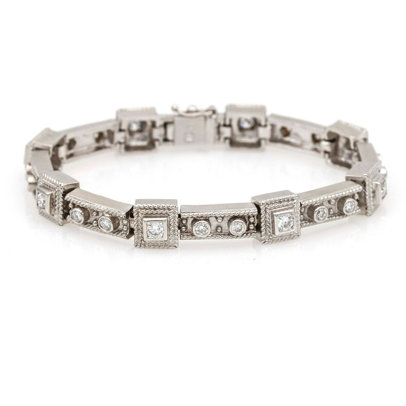 H&I Designer Diamond Link Bracelet in 18k White Gold