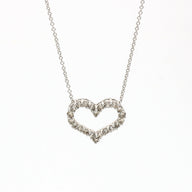 1.00 carat Diamond Heart Pendant Necklace in 14k White Gold