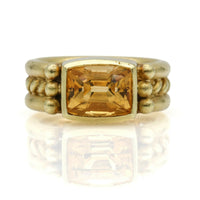 Doris Panos Citrine Retro Cable Ring in 18k Yellow Gold Size 6