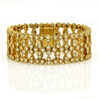 10.50 cttw Openwork Diamond Link Bracelet in 18k Yellow Gold