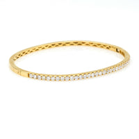 Women's Diamond Hinged Bangle Bracelet in 18k Yellow Gold 1.56 ct tw