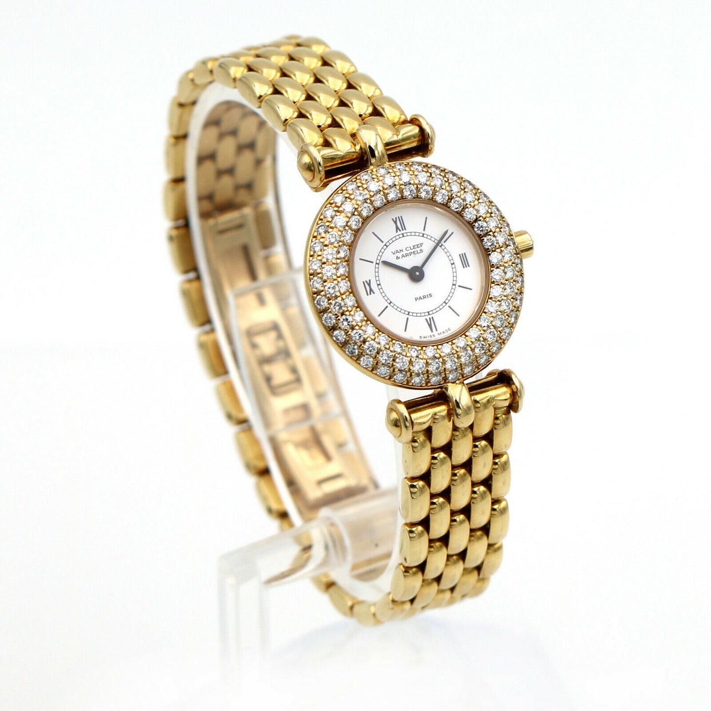 Women's Van Cleef & Arpels Diamant Watch 18k Yellow Gold 18641