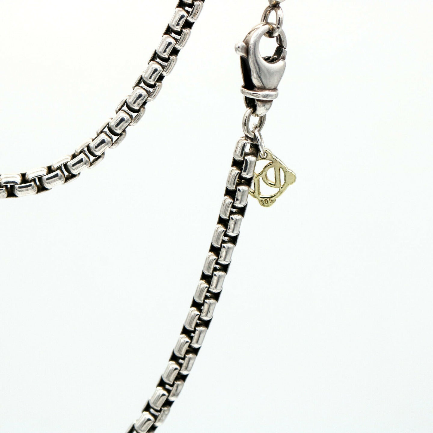 David Yurman Medium Box Chain Necklace with an Accent of 14K Gold, 3.6mm