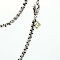 David Yurman Medium Box Chain Necklace with an Accent of 14K Gold, 3.6mm