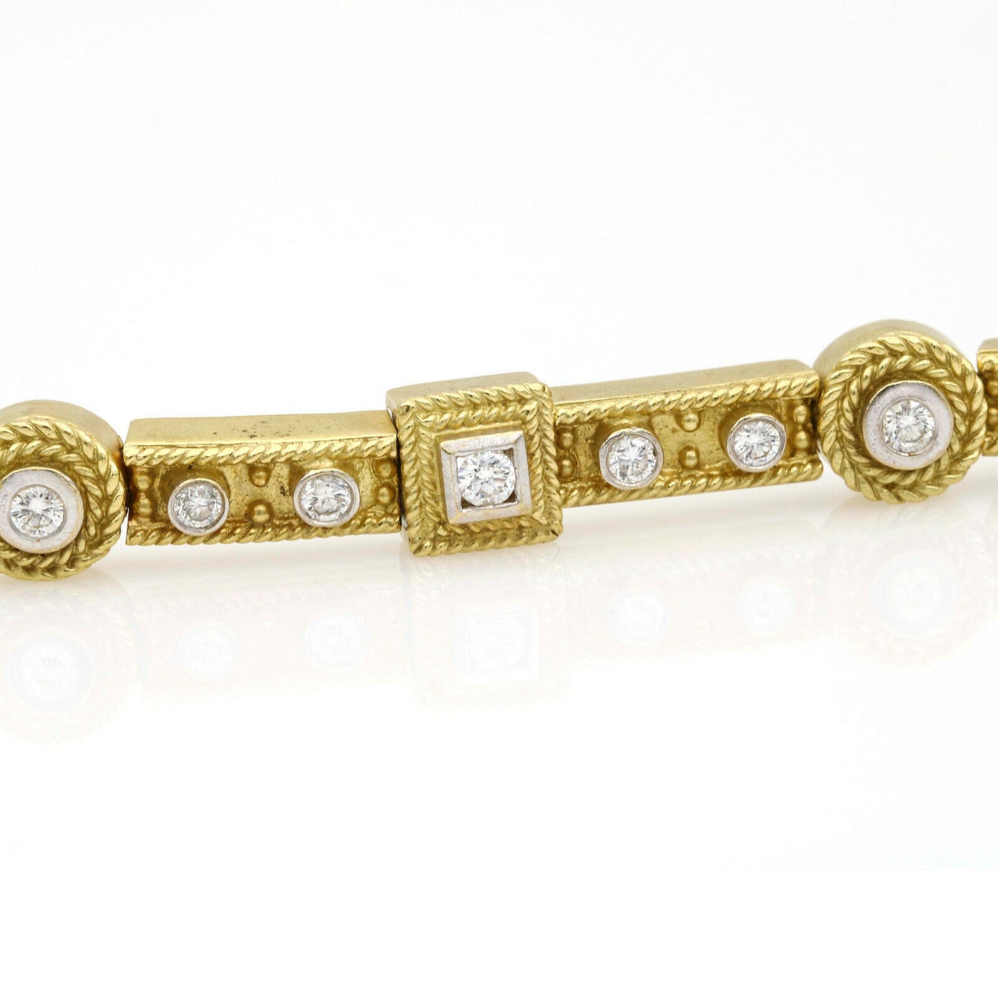 H&I Designer Diamond Link Bracelet in 18k Yellow Gold