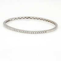 Women's Diamond Hinged Bangle Bracelet in 18k White Gold 1.36 ct tw
