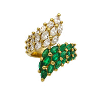 6.00 ct Colombian Emerald and Diamond Bypass Ring in 18k Yellow Gold