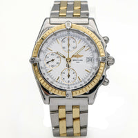 Breitling Chronomat D13050 White Dial Stainless Steel 18k Gold Men's Watch