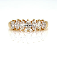 Women's Marquise Diamond Wedding Band Ring in 14k Yellow Gold