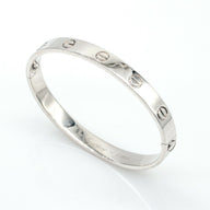 Cartier Love Bracelet Size 16 in 18k White Gold with Service Pouch