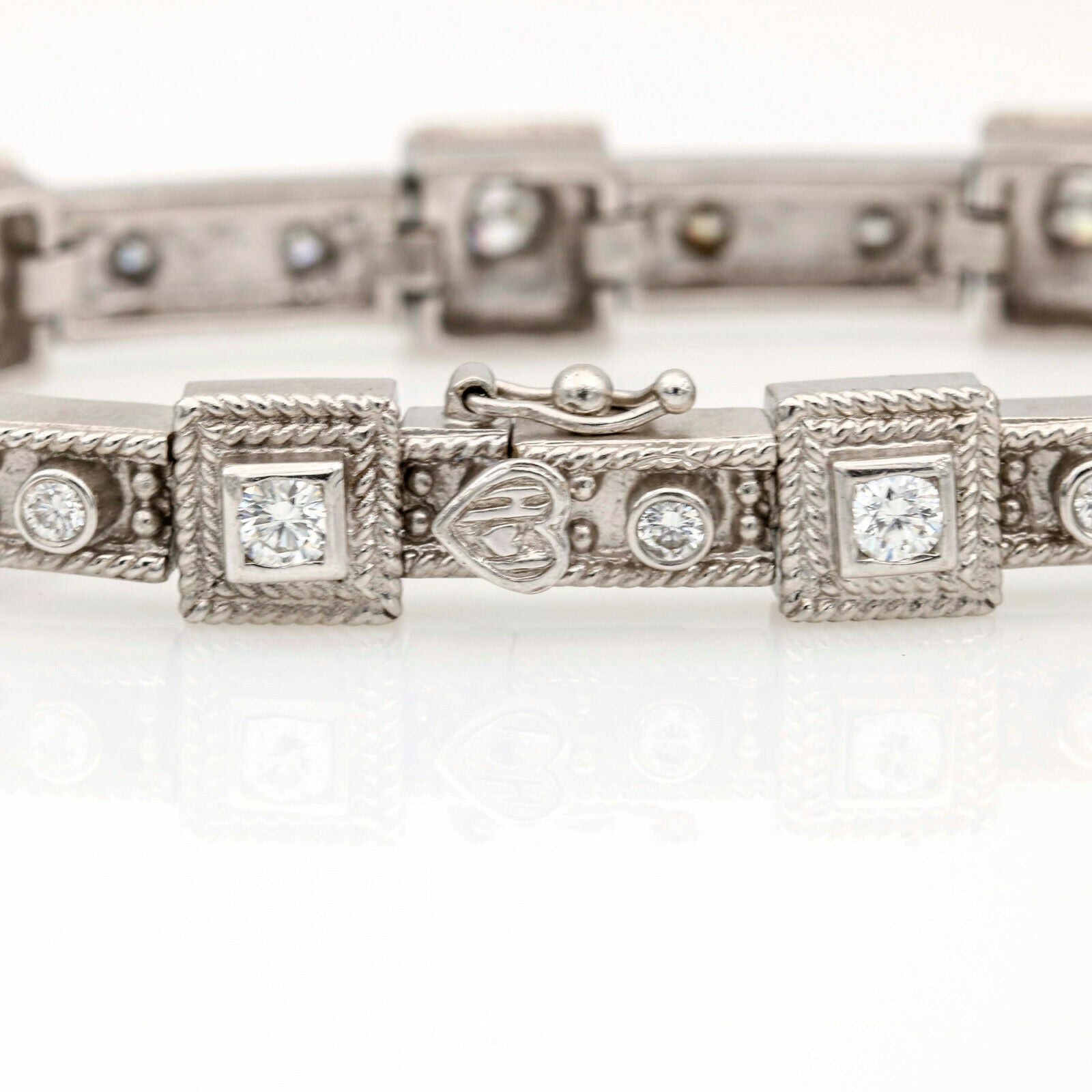 H&I Designer Diamond Link Bracelet in 18k White Gold