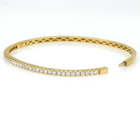 Women's Diamond Hinged Bangle Bracelet in 18k Yellow Gold 1.56 ct tw