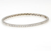 Women's Diamond Hinged Bangle Bracelet in 18k White Gold 1.36 ct tw