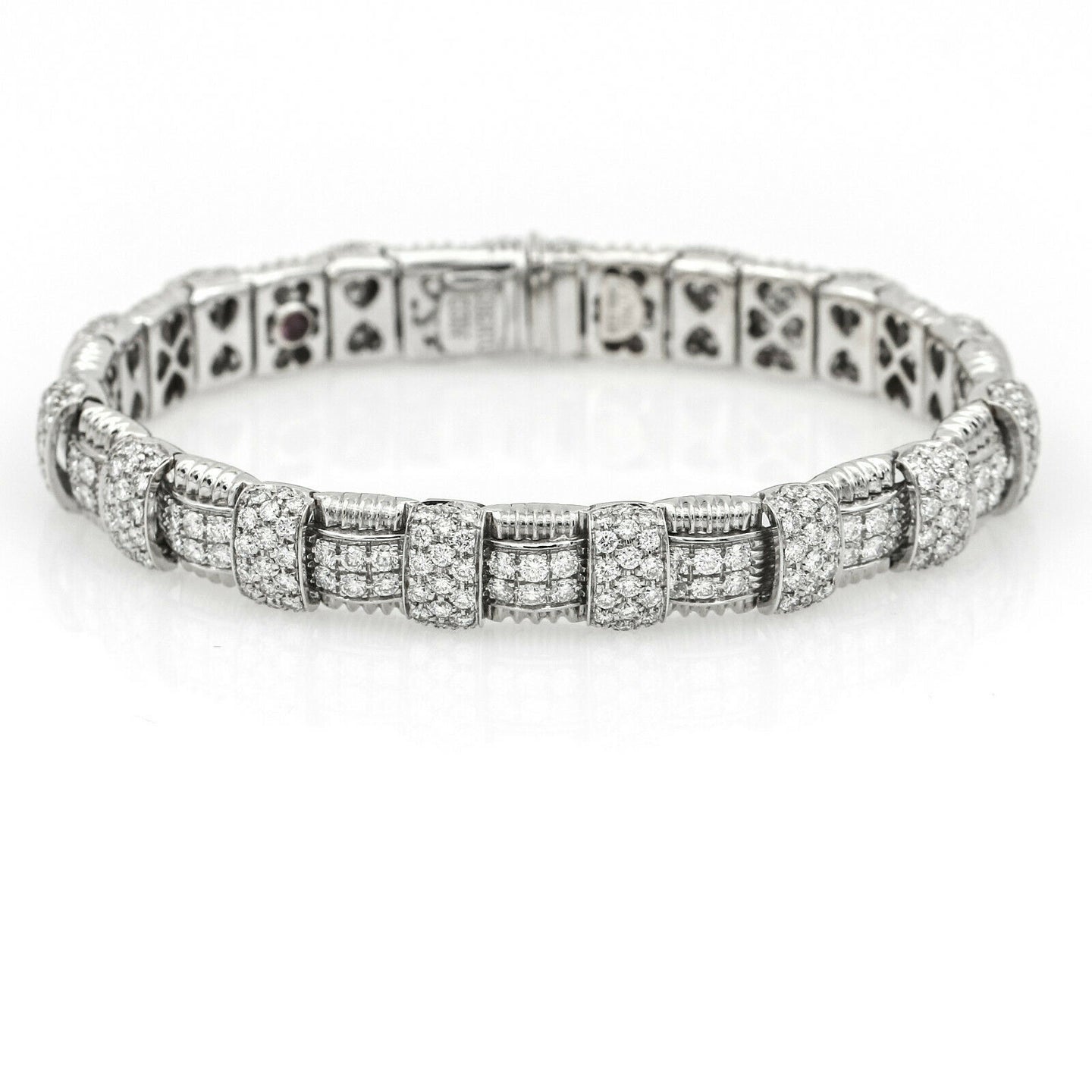 Roberto Coin Pave Diamond 1-Row Appassionata Bracelet in 18k White Gold