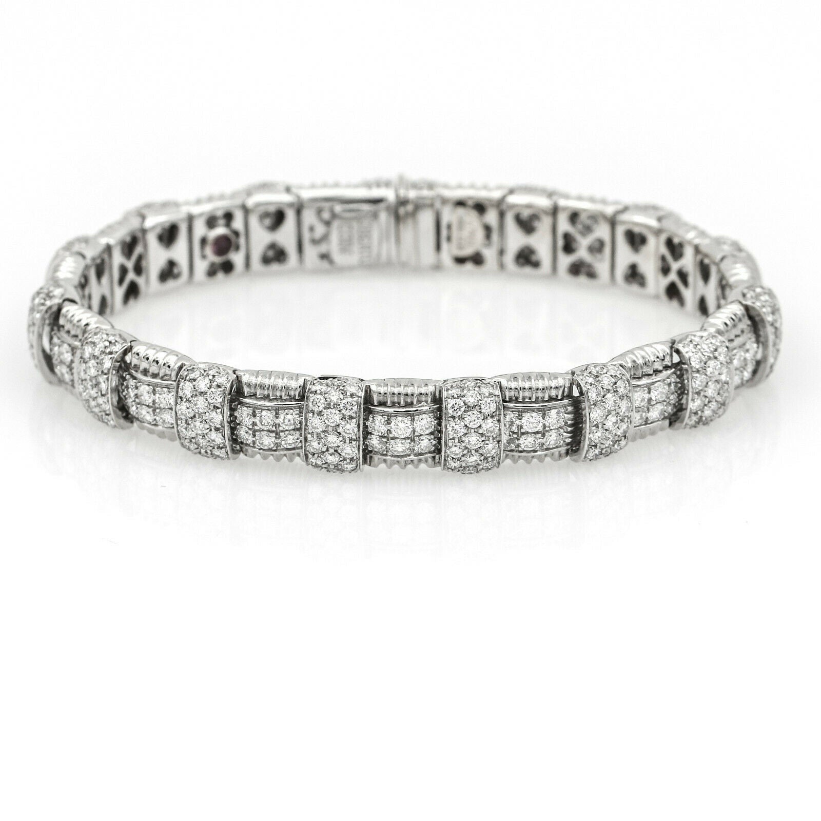 Roberto Coin Pave Diamond 1-Row Appassionata Bracelet in 18k White Gold
