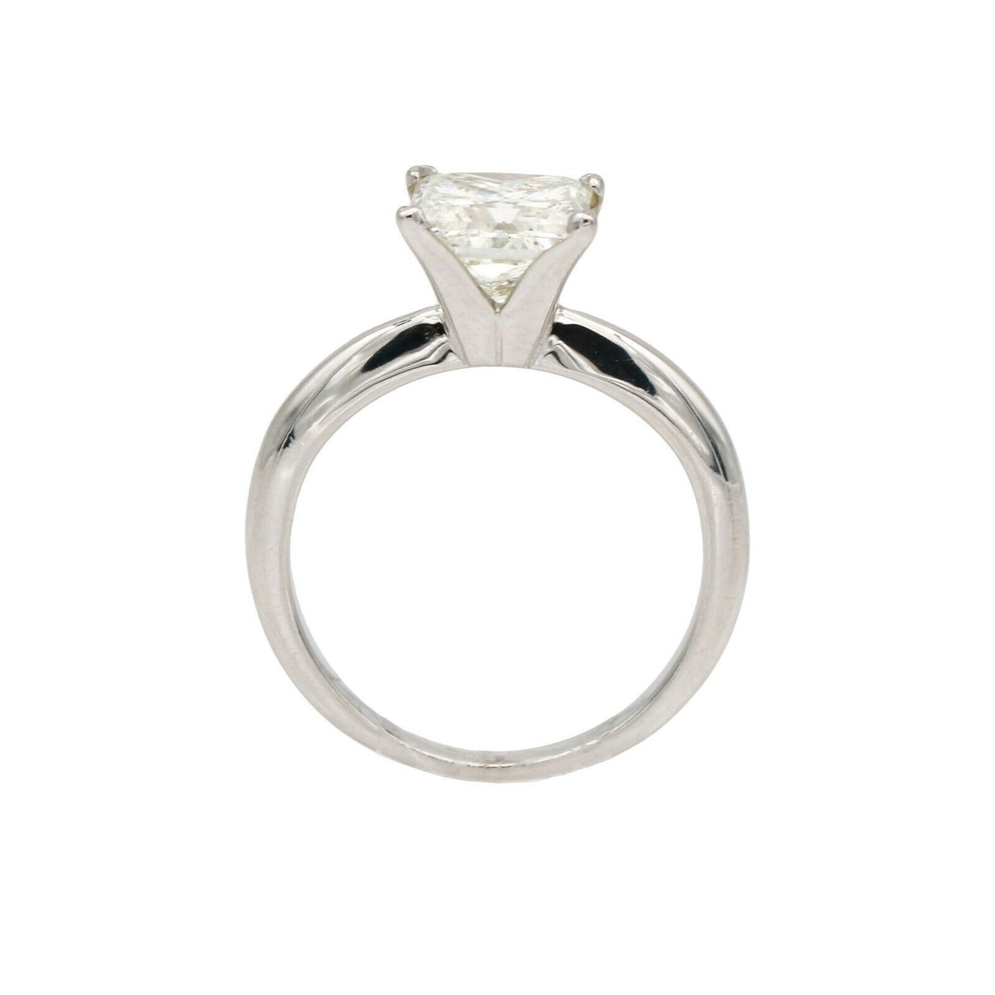 EGL Certified 2.03 ct Princess Diamond Solitaire Engagement Ring 18k White Gold