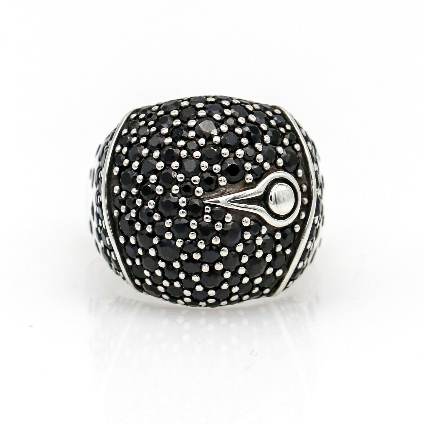 John Hardy Bamboo Black Sapphire Lava Dome Ring in Sterling Silver