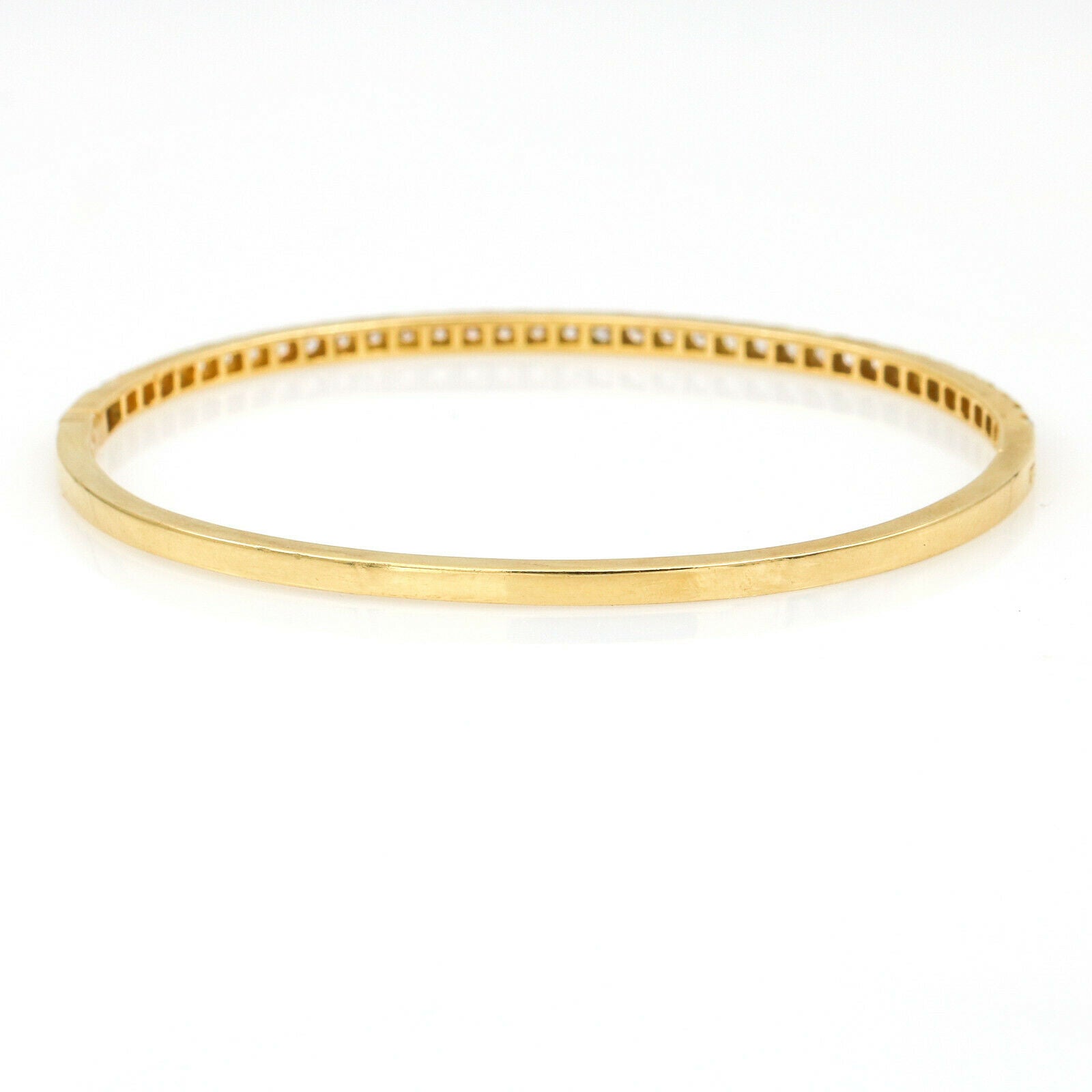 Women's Diamond Hinged Bangle Bracelet in 18k Yellow Gold 1.56 ct tw