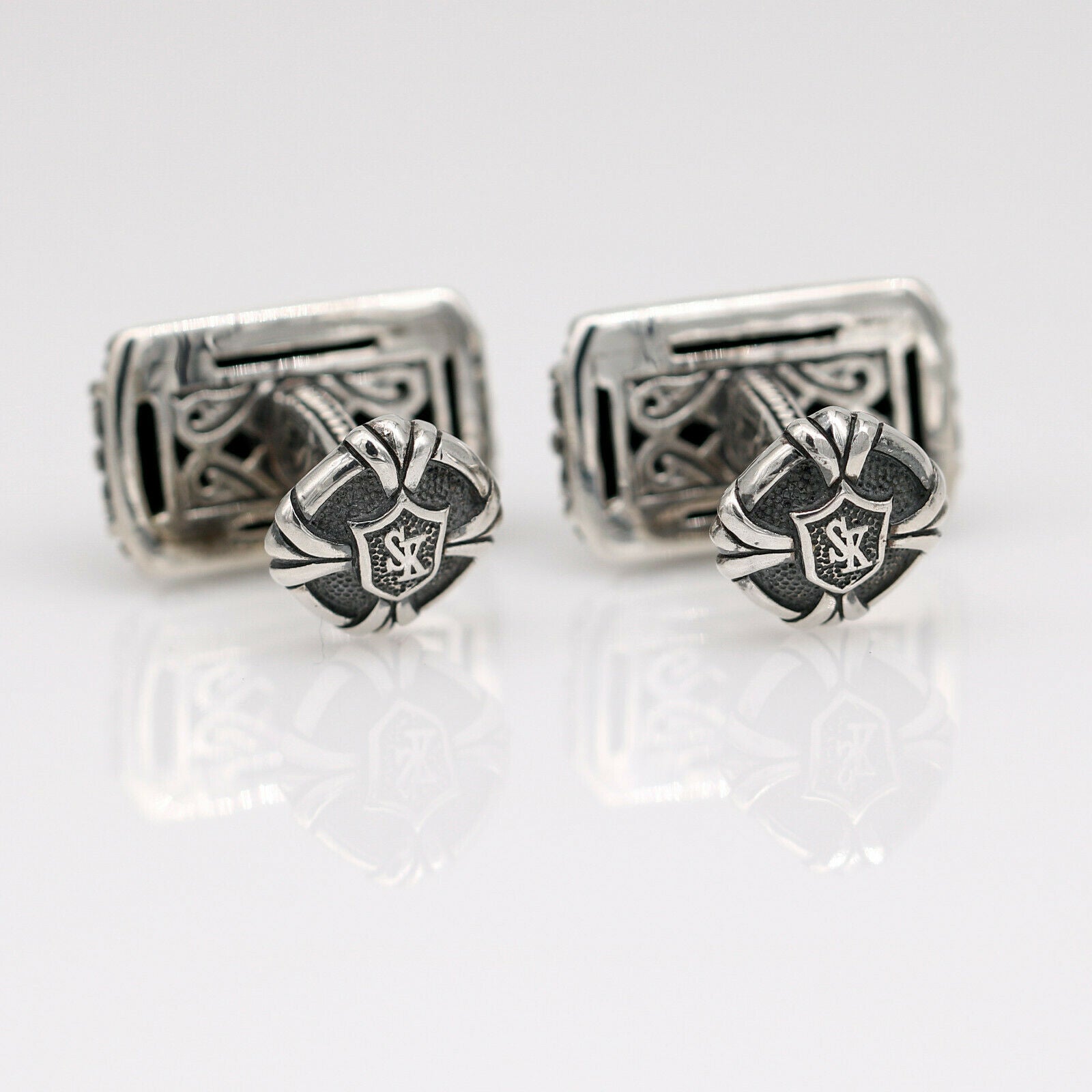 Scott Kay Sparta Cufflinks in Sterling Silver with Original Case MINT
