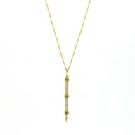Irthly Return Sans Tsavorite Diamond Bar Pendant Necklace in 14k Yellow Gold