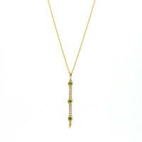 Irthly Return Sans Tsavorite Diamond Bar Pendant Necklace in 14k Yellow Gold