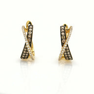 Le Vian Champagne Diamond Crossover Hoop Earrings in 14k Yellow Gold
