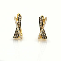 Le Vian Champagne Diamond Crossover Hoop Earrings in 14k Yellow Gold