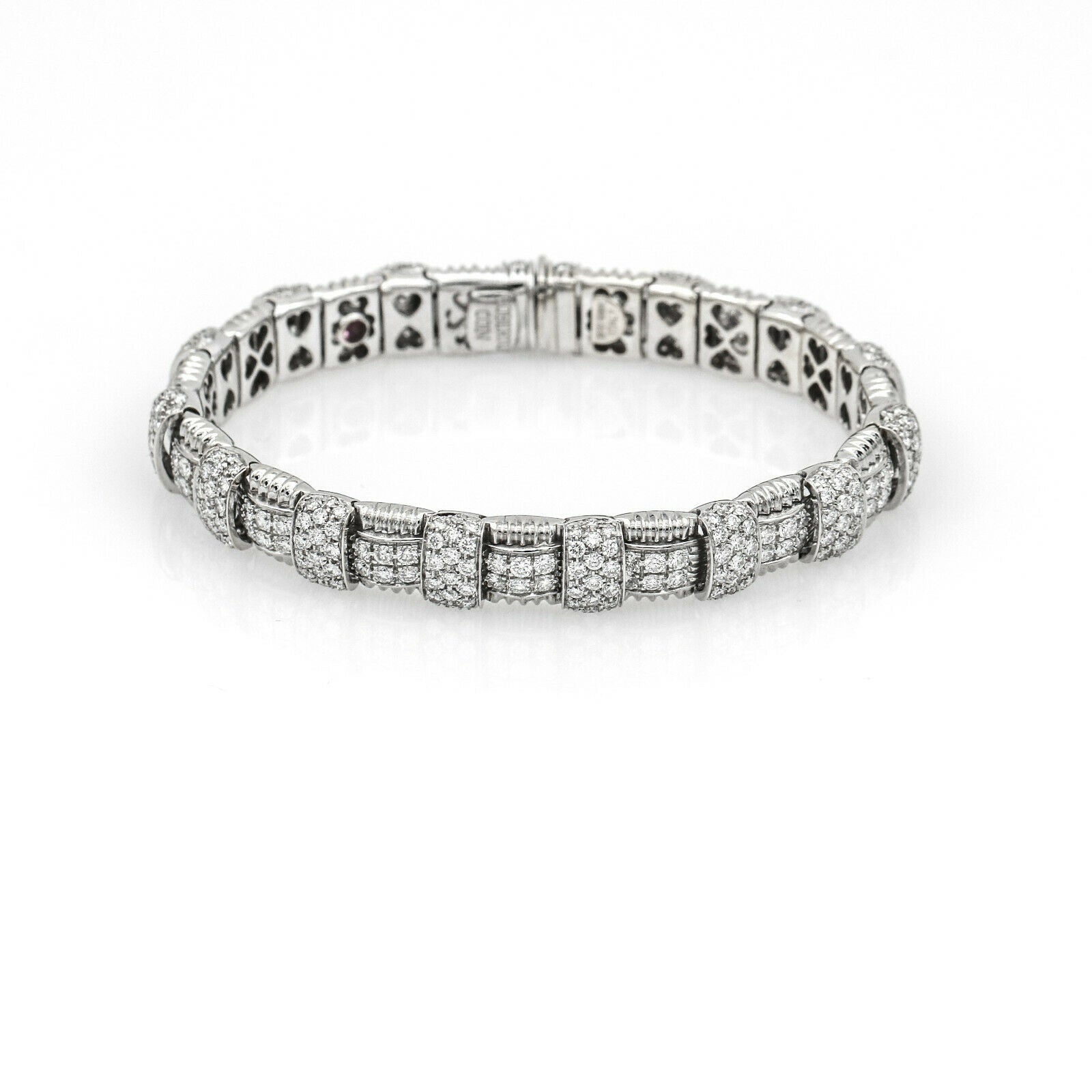 Roberto Coin Pave Diamond 1-Row Appassionata Bracelet in 18k White Gold
