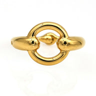 Hermes Horsebit Scarf Ring Gold Plated Brass