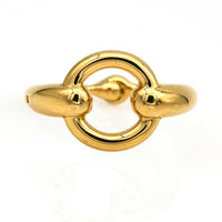 Hermes Horsebit Scarf Ring Gold Plated Brass