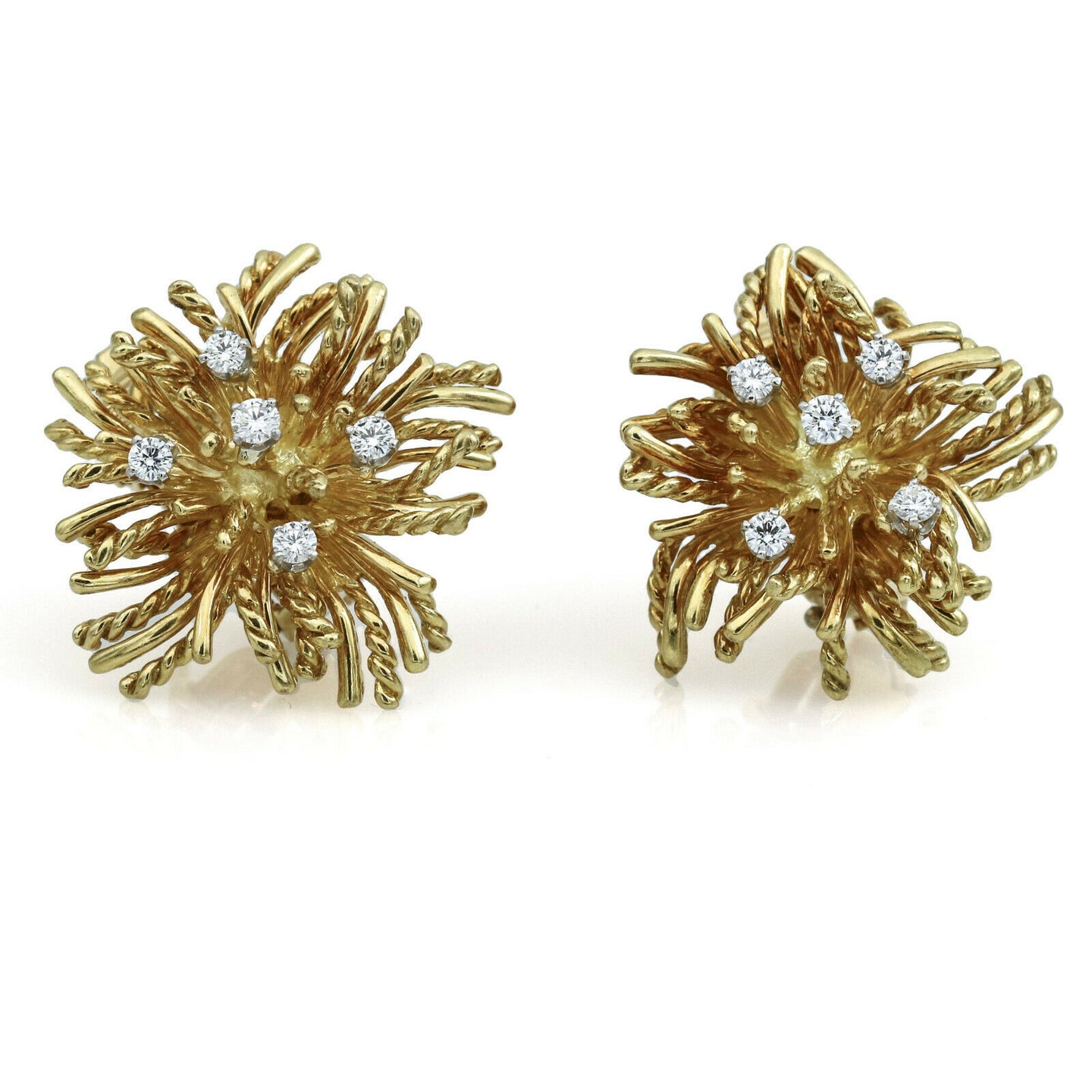 Tiffany & Co. Diamond Anemone Earrings in 18k Yellow Gold