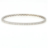 Women's Diamond Hinged Bangle Bracelet in 18k White Gold 1.36 ct tw