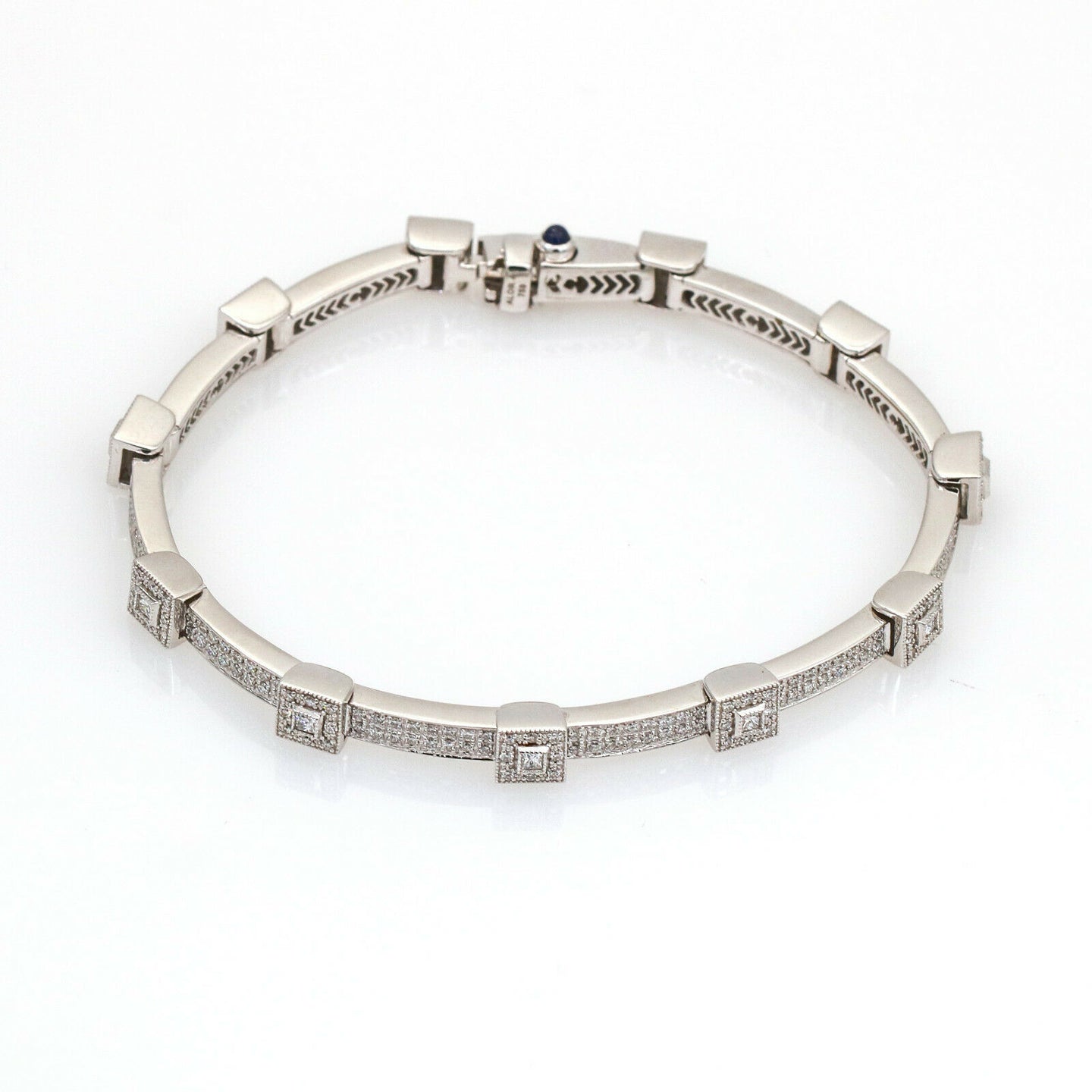 Philippe Charriol Diamond Flamme Blanche Link Bracelet 18k White Gold