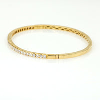 Women's Diamond Hinged Bangle Bracelet in 18k Yellow Gold 1.56 ct tw